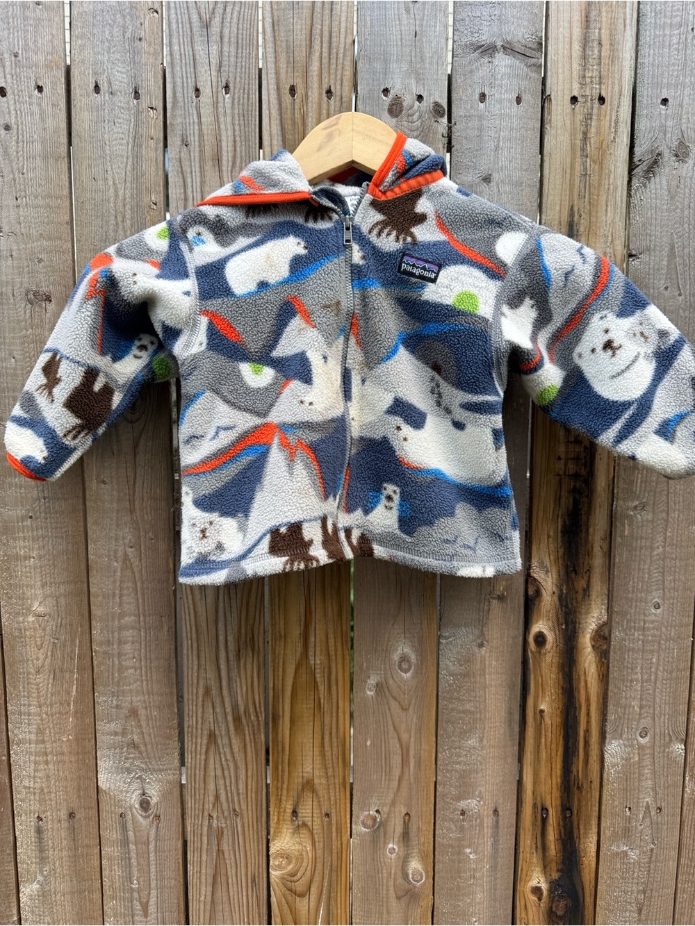 Patagonia Kids' Polar Bear Print Fleece Jacket